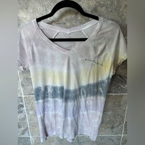 good hYOUman Ladies Women’s Size Small Grey White Pink Tie Dyed Tee Shirt